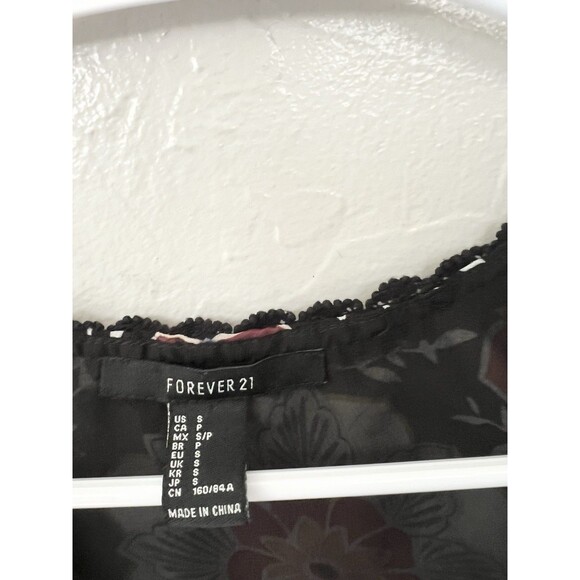 Vtg  Y2K Forever 21 Maxi Dress Size Small Black Whimsey Goth Fairy Grunge Gypsy - Picture 9 of 13